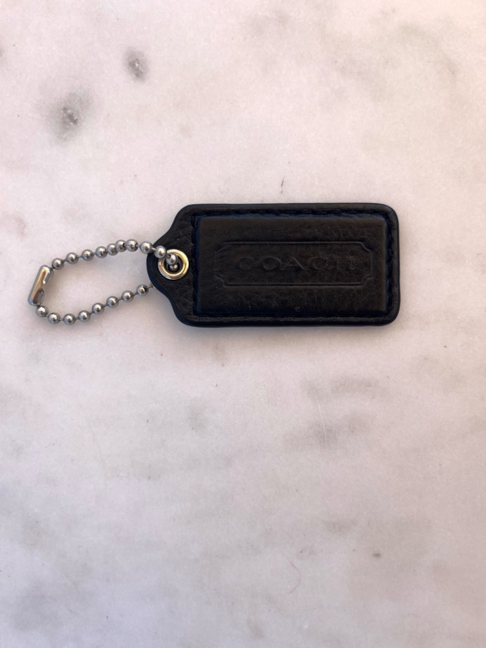 COACH Vintage Leather Hang Tag, Black - Picture 1 of 3